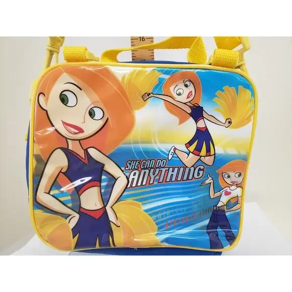 Rare Kim Possible Cheerleader Lunch Bag Box Soft Vinyl Vintage Disney - Picture 7 of 11